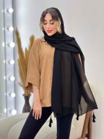 شال پلیسه منگوله دار شبنم کد 5059 - تصویر 24