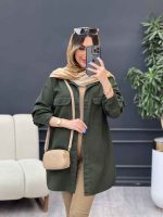 مانتو جین رنگی آستین دو دکمه کد 4929 - تصویر 14