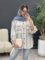 مانتو دو جیب آستین چین کد 4960 - تصویر 6