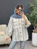 مانتو دو جیب آستین چین کد 4960 - تصویر 4