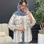 مانتو دو جیب آستین چین کد 4960