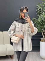 مانتو دو جیب آستین چین کد 4960 - تصویر 2
