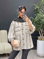 مانتو دو جیب آستین چین کد 4960 - تصویر 9
