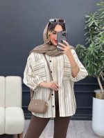 مانتو دو جیب آستین چین کد 4960 - تصویر 8