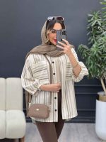 مانتو دو جیب آستین چین کد 4960 - تصویر 12