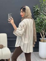 مانتو دو جیب آستین چین کد 4960 - تصویر 10