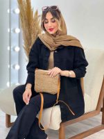 مانتو جین برش دار دو جیب کد 4974 - تصویر 5