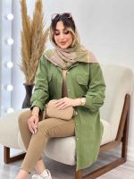 مانتو دو جیب پاکتی پیله دار کد 4972 - تصویر 5
