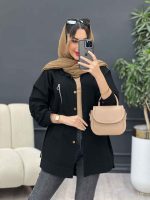 مانتو جیب زیپ سگک دار کد 4973 - تصویر 4