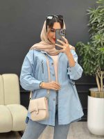 مانتو جیب زیپ سگک دار کد 4973 - تصویر 3
