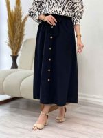 دامن لینن کمرکش کد 4708 - تصویر 5