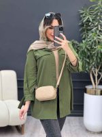 مانتو زیپ نما آستین دو دکمه کد 4982 - تصویر 18