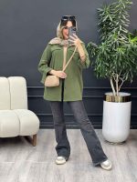 مانتو زیپ نما آستین دو دکمه کد 4982 - تصویر 16