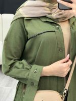 مانتو زیپ نما آستین دو دکمه کد 4982 - تصویر 13