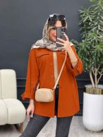 مانتو زیپ نما آستین دو دکمه کد 4982