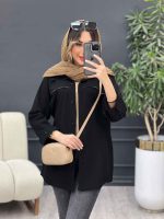 مانتو زیپ نما آستین دو دکمه کد 4982 - تصویر 5