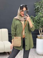 مانتو پشت دکمه دو جیب کد 4981 - تصویر 12