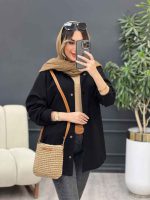 مانتو پشت دکمه دو جیب کد 4981 - تصویر 10