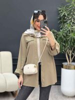 مانتو زیپ نما آستین دو دکمه کد 4982 - تصویر 14