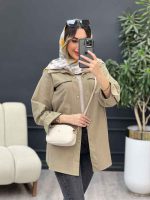 مانتو زیپ نما آستین دو دکمه کد 4982 - تصویر 4