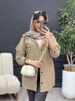 مانتو پشت دکمه دو جیب کد 4981 - تصویر 17