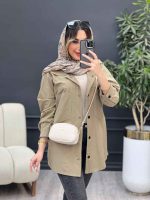 مانتو پشت دکمه دو جیب کد 4981 - تصویر 6