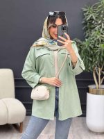 مانتو زیپ نما آستین دو دکمه کد 4982 - تصویر 3