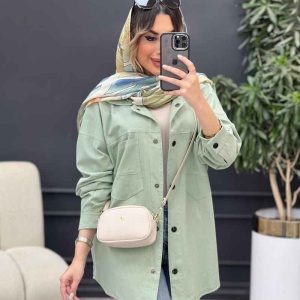 مانتو پشت دکمه دو جیب کد 4981
