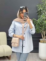 مانتو پشت دکمه دو جیب کد 4981 - تصویر 13