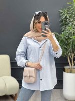 مانتو پشت دکمه دو جیب کد 4981 - تصویر 7