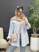 مانتو زیپ نما آستین دو دکمه کد 4982 - تصویر 2