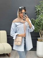 مانتو زیپ نما آستین دو دکمه کد 4982 - تصویر 8