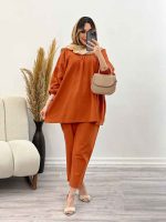 ست مانتو و شلوار جلو بسته ملینا کد 4987 - تصویر 20