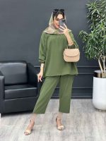 ست مانتو و شلوار جلو بسته ملینا کد 4987 - تصویر 21