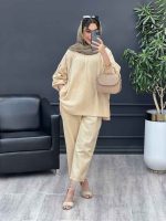 ست مانتو و شلوار جلو بسته ملینا کد 4987 - تصویر 14
