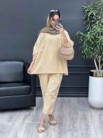 ست مانتو و شلوار جلو بسته ملینا کد 4987 - تصویر 3