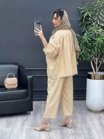 ست مانتو و شلوار جلو بسته ملینا کد 4987 - تصویر 12
