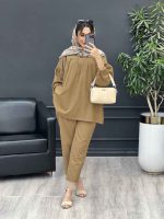 ست مانتو و شلوار جلو بسته ملینا کد 4987 - تصویر 15