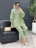ست مانتو و شلوار جلو بسته ملینا کد 4987 - تصویر 18