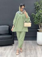 ست مانتو و شلوار جلو بسته ملینا کد 4987 - تصویر 2