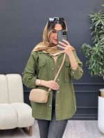 مانتو لینن دو جیب بغل هلال کد 4896 - تصویر 2