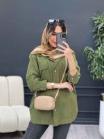 مانتو لینن دو جیب بغل هلال کد 4896 - تصویر 12