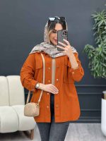مانتو لینن دو جیب بغل هلال کد 4896
