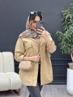 مانتو لینن دو جیب بغل هلال کد 4896 - تصویر 18