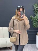 مانتو لینن دو جیب بغل هلال کد 4896 - تصویر 3