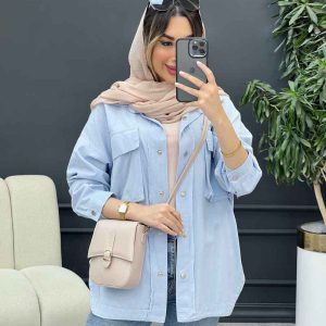 مانتو لینن دو جیب بغل هلال کد 4896