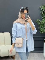مانتو لینن دو جیب بغل هلال کد 4896 - تصویر 16