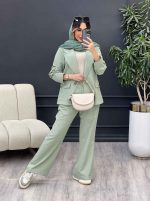 ست مانتو و شلوار دو دکمه پروا کد 4891 - تصویر 5