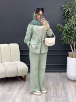 ست مانتو و شلوار دو دکمه پروا کد 4891 - تصویر 22
