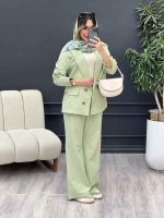 ست مانتو و شلوار دو دکمه پروا کد 4891 - تصویر 2